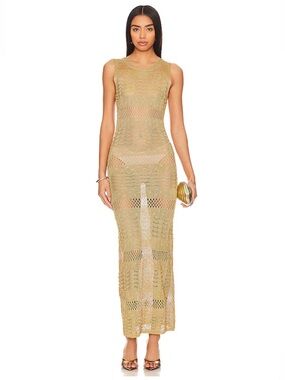 More To Come Sevyn Midi Dress Sheer Crochet Maxi Revolve S